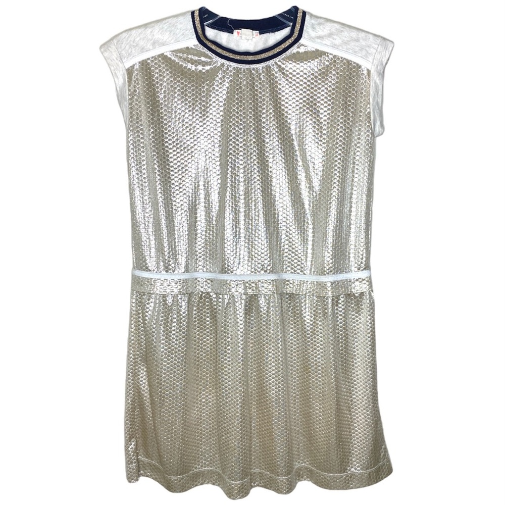 J. Crew Crewcuts Gold Tan Shimmer Short Sleeve Dress Size 10